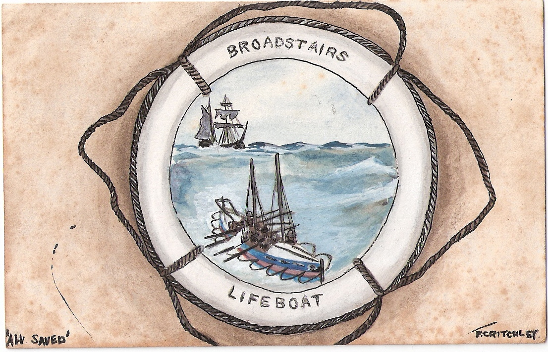 Broadstairs Lifeboat - Watercolour by F Critchley